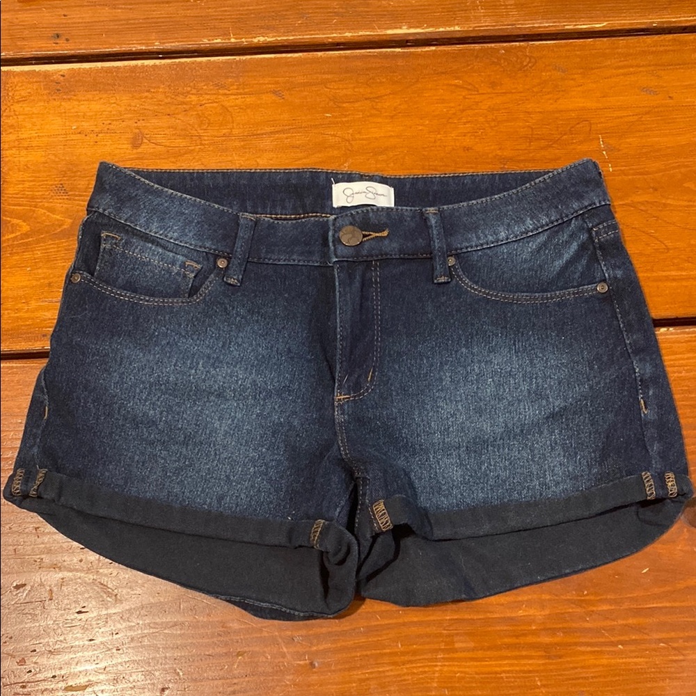 Jessica Simpson Blue Jean Shorts with Cuffed Hem